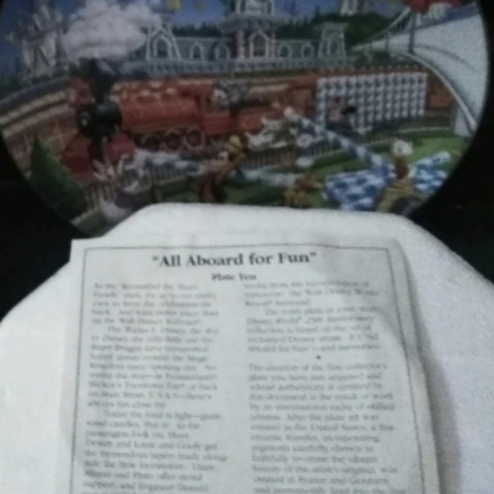 All Aboard for Fun Plate Disney Mickey Bradford Exchange 25th